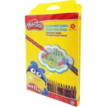 Play-Doh Kuruboya Kalemi Jumbo Oluklu 12 Renk KU027