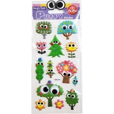  bu-bu googly eyes puffy sticker ağaçlar 9x21 swp-2606