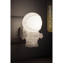 NSE Astronot Gece Lambası On/off Tuşlu Koridor Hol Işığı Uyuma Işığı Beyaz Işık Beyaz