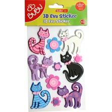  bu-bu 3d eva sticker karışık hayvanlar bubu-sts040