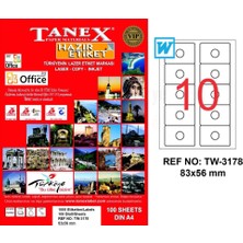 Tanex Tw-3178 Lazer Etiket 83X56 Mm Tw3178Las10100