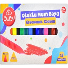  bu-bu oluklu crayon mum pastel boya 12 renk cr0003