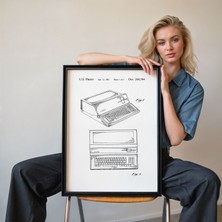 Pegziz Vintage Macintosh Bilgisayar Poster Çerçeveli Tablo