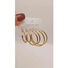 Tılsım Accesories Çelik 6 Lı Gold Küpe