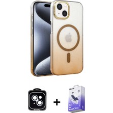 İlk El Grup Ieg™ iPhone 14 Kılıf Ahenk Doku Özel Seri - Siyah Bilvis 5in1 5d Magic Hayalet Cam Ekran Koruyucu + Mavi Pvd Metal Kamera Lens