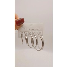 Tılsım Accesories Çelik 6 Lı Sılver Küpe