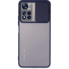 Dua Giyim Note 11T Kılıf Palm Buzlu Kamera Sürgülü - Lacivert