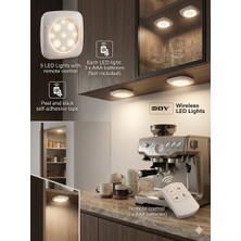 Spot LED Uzakdan Kumandalı 3'lü Mutfak Dolap Içi Aydınlatma Uzakdan Kumandalı Kendinden Yapışkanlı