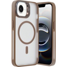 Dua Giyim Joko Iphone 16E Flet Lens Magsafe Kapak - Gold