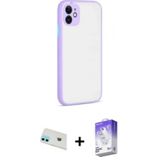 İlk El Grup Ieg™ iPhone 12 Kılıf Ahenk Çizgi Serisi - Siyah Bilvis 5in1 3D Magic Cam Ekran Koruyucu + Yeşil Rainbow Kamera Lens Koruma Cam