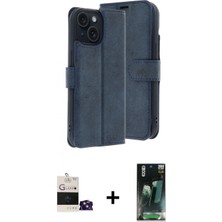 İlk El Grup Ieg™ iPhone 15 Siluet Işık Serisi - Şeffaf 360 Full Body Arka Koruyucu + Sierra Blue Bilvis Titan Kamera Lens
