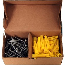 NSE Sunta Vidası ve Roket Dübel, 50 Adet 5X60 Yhb Sunta Vidası ve 50 Adet 8 mm Roket Dübel