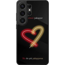 Aksel Kılıf Samsung Galaxy S26 Ultra Uyumlu Glossy Premium Mat Siyah Baskılı Silikon Kılıf