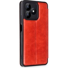 Colezium Realme Note 50 4g Kılıf Flip Cover - Kırmızı