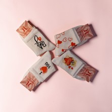 Heren Socks Kalp Love-Aşk Temalı 4'lü Kolej Boy Kadın Soket