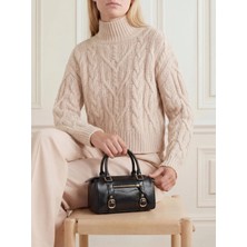 Rivina Kadın Vintage Tasarım Deri Görünümlü Toka Detaylı Fermuarlı Günlük El Omuz ve Çapraz Askılı Çanta