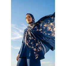 Sakura Çiçek Desenli Ipeksi Şal 70X200 cm