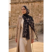 Sakura Çiçek Desenli Ipeksi Şal 70X200 cm