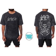 Slayer Yıkamalı Over Size Tişört S