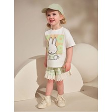 Next Baby Pamuklu Yeşil Gingham Miffy Kısa Kollu Alt Üst Takım