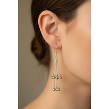 By Barun 925 Ayar Gümüş Toplu Sallantılı Salkım Zincirli Kadın Küpe