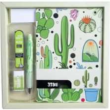 Esranın Dünyası Desenli Elma Yeşili Defter Seti Özel Kutuda