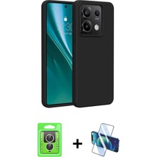 İlk El Grup Ieg™ Redmi Note 13 Pro 4g Kozmos Yansıma Özel Seri - Siyah 3D Antistatik Seramik Nano Ekran Koruyucu + Gümüş Raze Metal Kamera Lens