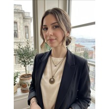 Ikili Antik Sarı Bakır Renk Kolye Kombini Etnik Vintage ve Zamansız