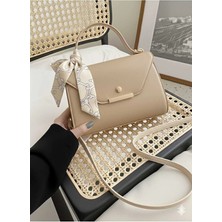 Rivina Lumia Küçük Boy Suni Deri Kapaklı Fular Detaylı Omuz & El Çantası