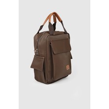 Rivina Darya Çok Bölmeli Saten Yumuşak Deri El Omuz ve Sırt Çantası