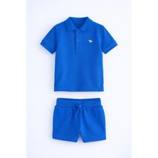 Next Baby Pamuklu Mavi Polo Yaka Kısa Kollu Alt Üst Takım