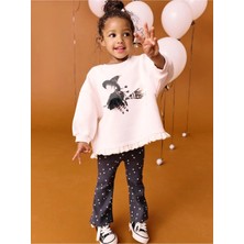 Next Baby Pamuklu Krem Siyah Cadı Süpürgeli Uzun Kollu Alt Üst Takım