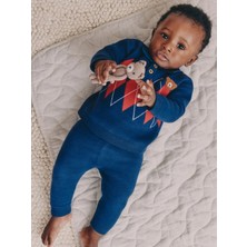 Next Baby Pamuklu Mavi/kırmızı Argyle Bebek Örgü Premium Alt Üst Takım
