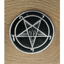 Metal Giyim Pentagram Baphomet Goat Ufak Boy Patch
