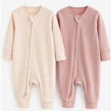 Next Baby Pamuklu Pembe 2'li Tulum Set