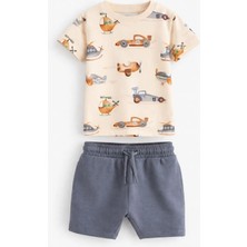 Next Baby Pamuklu Baskılı Kısa Kollu Alt Üst Takım