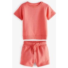 Next Baby Pamuklu Nar Çiçeği Kısa Kollu Alt Üst Takım