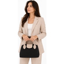 Kadın Mini El ve Omuz Çantası – Kapaklı, Gold Detaylı, Şık Günlük Kullanım