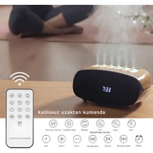 MİNGODAN Hava Nemlendirici Ultrasonik 500ML Bluetooth Hoparlörlü LED Işıklı Ortam Nemlendirici Saatli Aromaterapi Difüzör Uzaktan Kumandalı