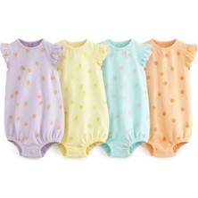 Next Baby Pamuklu Pastel Baskılı 4'lü Romper Set