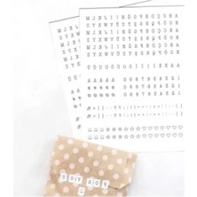 Calperia Beyaz Harf-Rakam Sticker Seti - 2 Sayfa, 8X10 mm