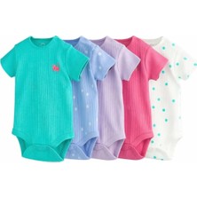 Next Baby Pamuklu Baskılı Kısa Kollu 5'li Body Zıbın Set