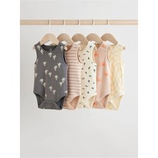 Next Baby Pamuklu Monochrome/cream Tropical 5'li Body Zıbın Set