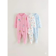 Next Baby Pembe Hayvan Desenli 3'lü Tulum Set