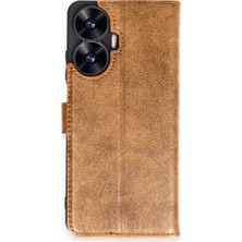 Ugrx Newface Realme C55 Kılıf Trend S Plus Kapaklı Kılıf - Taba