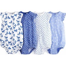 Next Baby Pamuklu Çicek Desenli 4'lü Romper Set