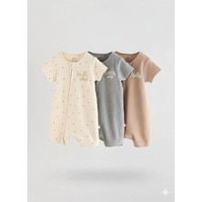 Next Baby Pamuklu Kahve 3'lü Romper Set