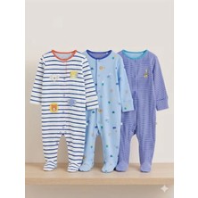 Next Baby Pamuklu Mavi Safari 3'lü Tulum Set