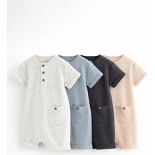 Next Baby Pamuklu Gri 4'lü Romper Set
