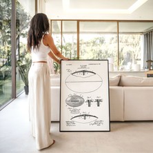 Pegziz Amerikan Futbol Topu Çerçeveli Tablo Spor Duvar Tablosu